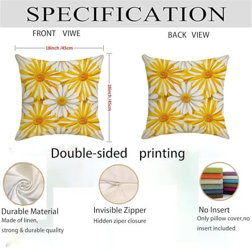 Housse coussin 60x60cm anti-tache imperméable jaune vintage - 5