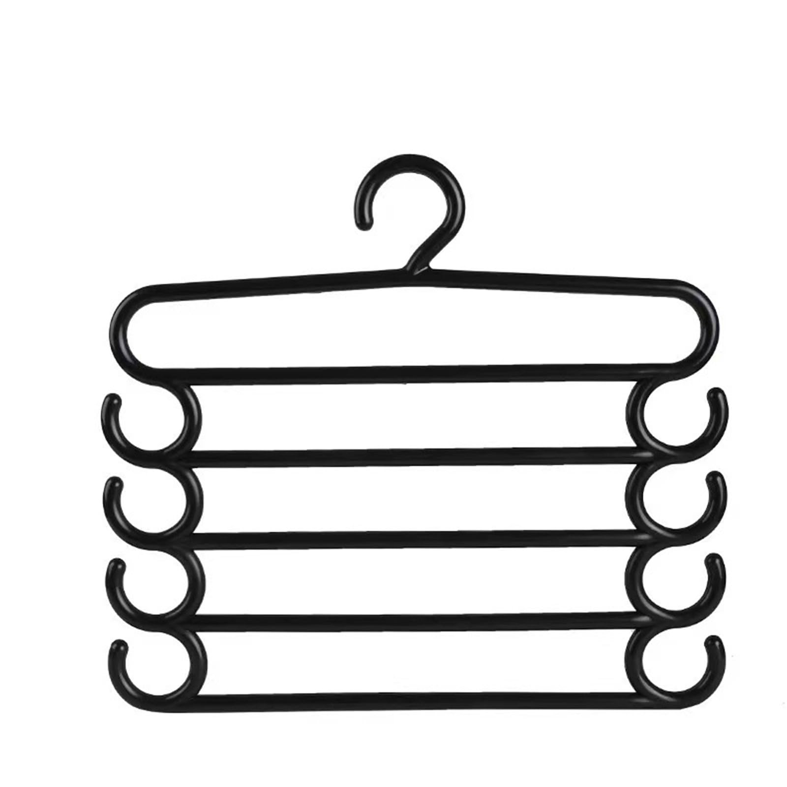 Trousers Hangers Trouser Rack Home Organiser Hanging Trousers Scarf Racks Space Saving(Noir)