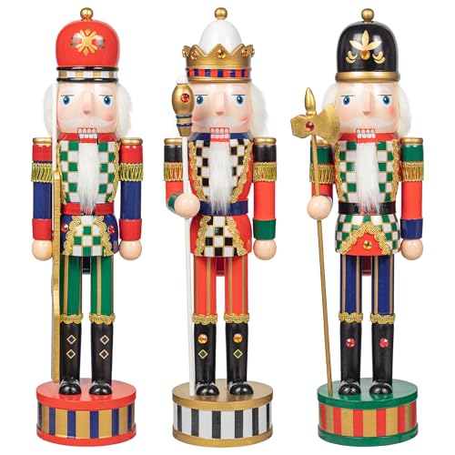 KI Store 3 sutck Holz Weihnachten Nussknacker Figuren 38cm -...