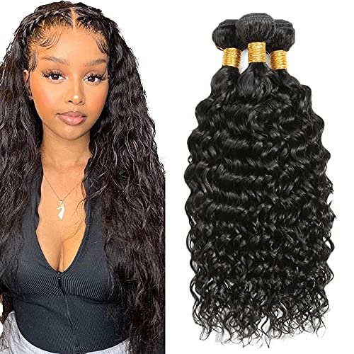 18 20 22 Inch Water Wave Bundles Brazilian Human Hair 3 Bundles 8A 100% Unprocessed Virgin Hair Extensions for Women 100