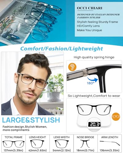 Image of OCCI CHIARI Stylish Reading Glasses Women's Readers Comfort Eyeglasses