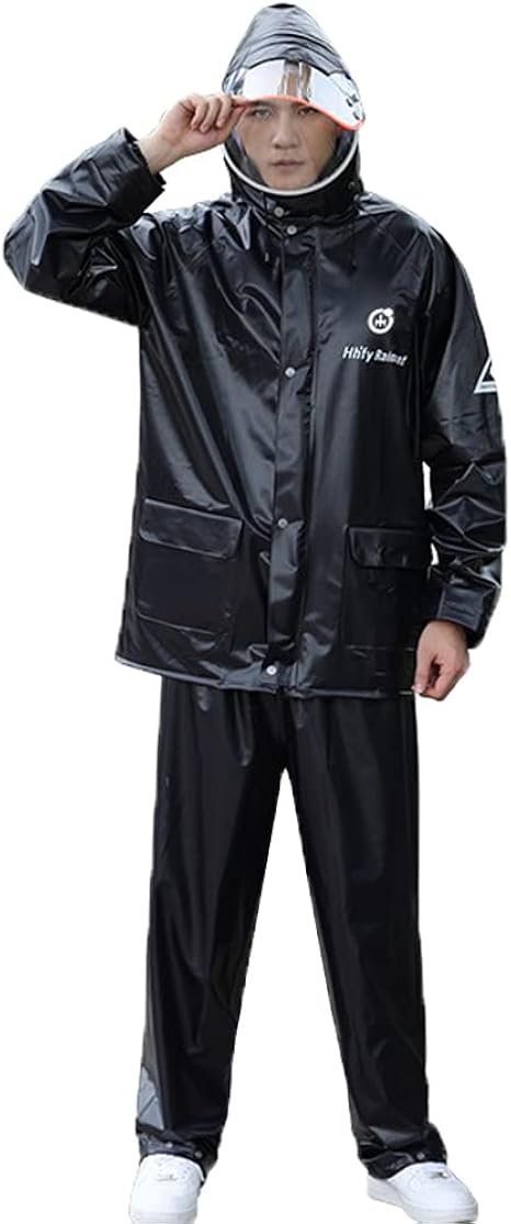 Amazon Celetree レインスーツ 上下組 レインウェア レインコート メンズ レディース バイザー おしゃれ 自転車 バイク 通学 通勤 レインスーツ 上下セット 通販