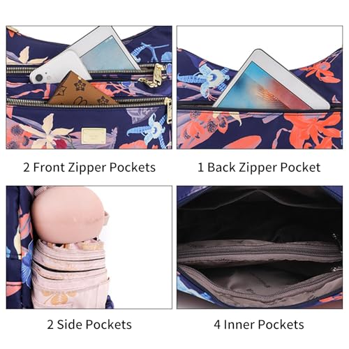 NOTAG Nylon Purses Lightweight Shoulder Bags Multipockets Crossbody Handbags with Adjustable Shoulder Strap4