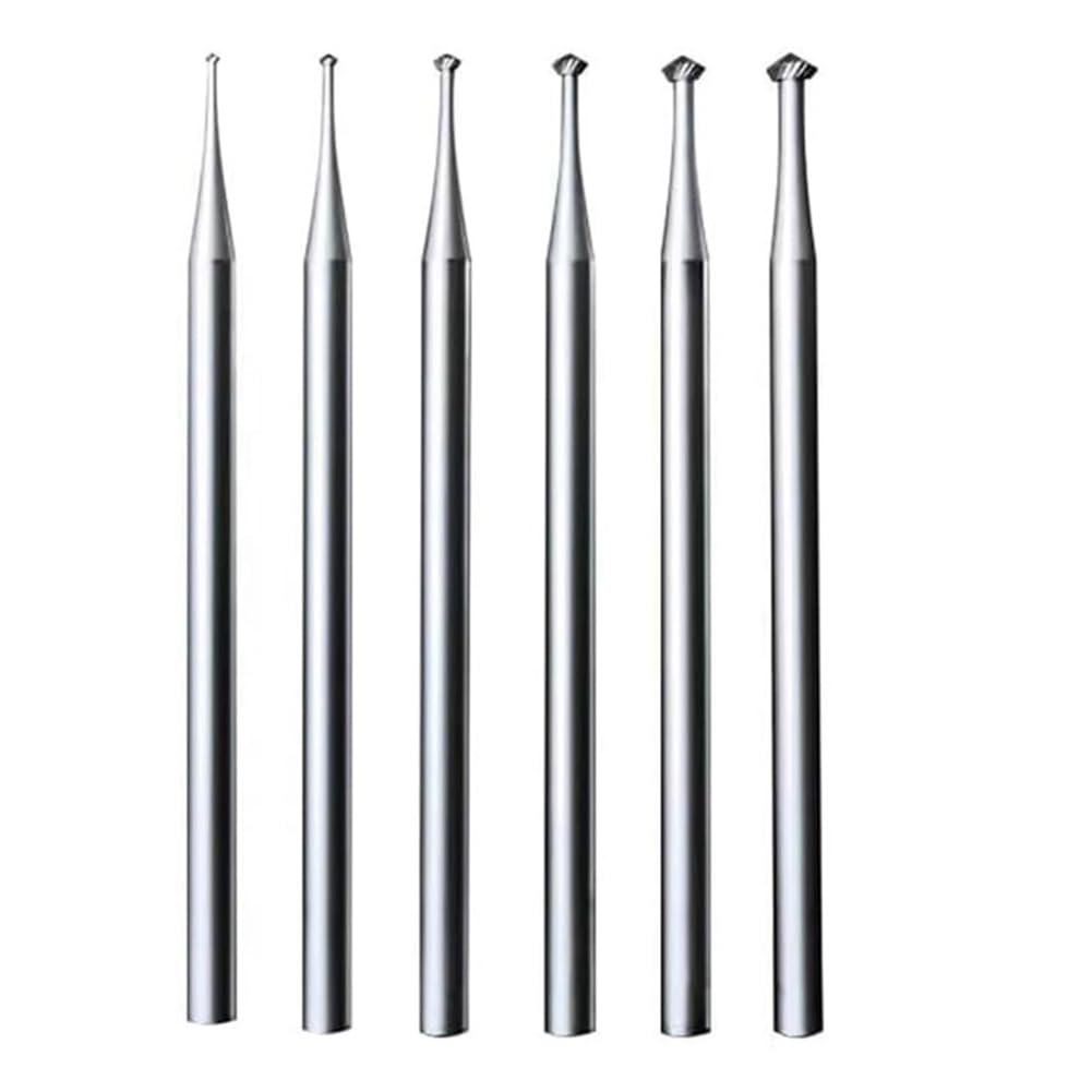 Malloy 6Pcs 90º Burr Set - 3/32Inch Shank Jewelry Making Setting Burs for Lapidary 008-023 Easy Install