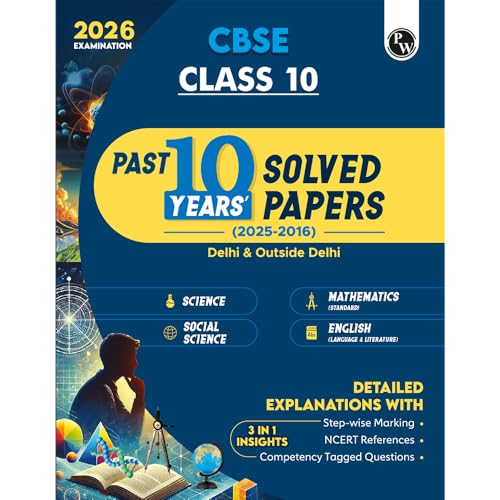 PW CBSE Class 10 PYQs - Past 10 Years Solved Papers For 2025-2026...