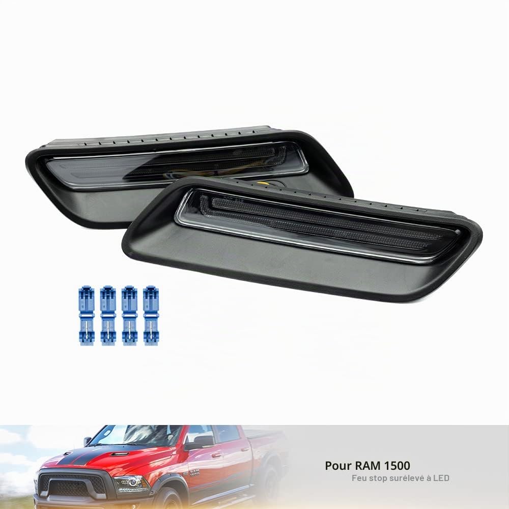 2x Led Capuche Sportive Blanc DRL Feux Diurnes pour RAM 1500 2010-2022 Ambre Dynamique Clignotants Vent Capot Scoop Lumière Clair Lentille Capot Décoratif Lumière Remplacement