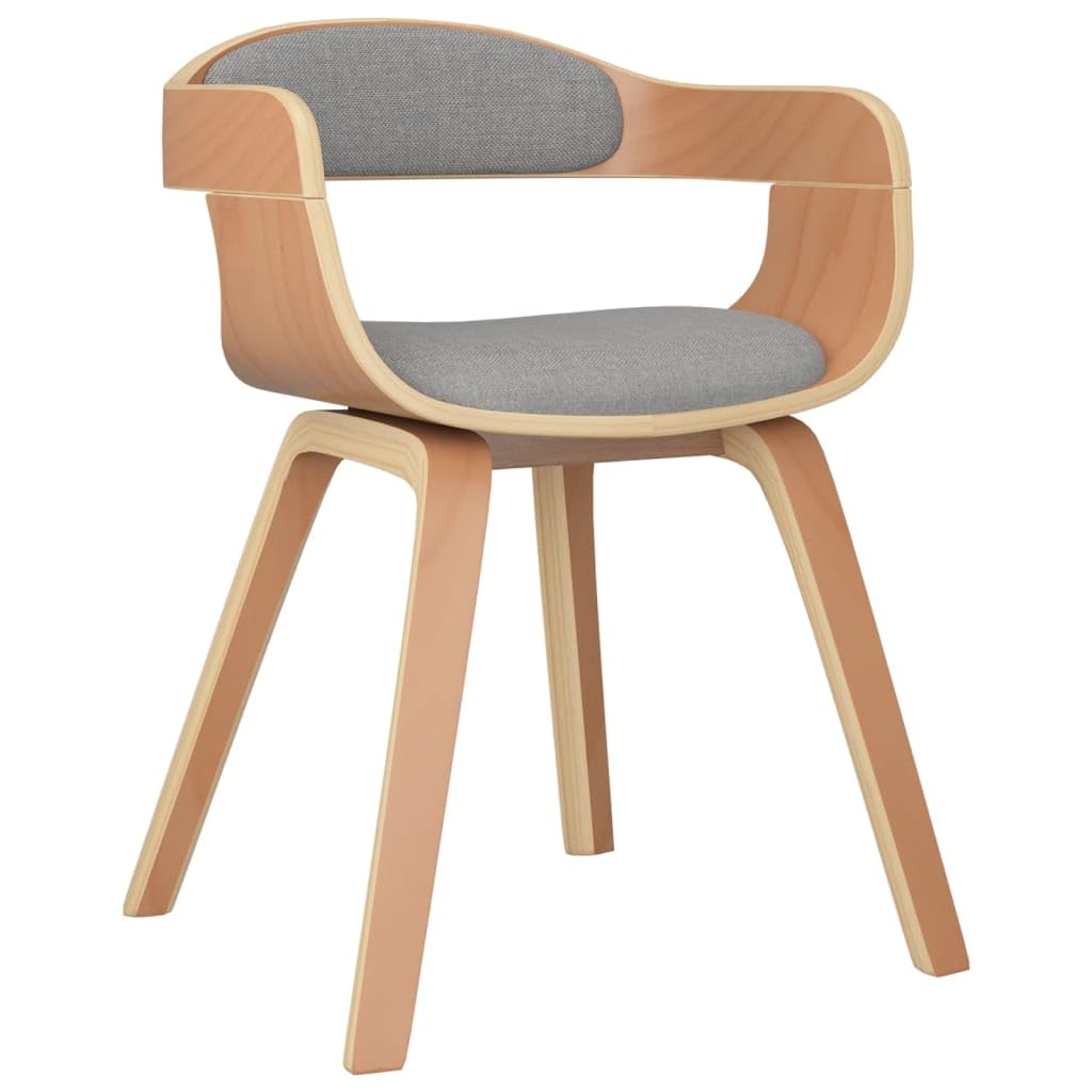 Juego de 2 sillas de comedor gris natural 49 x 51 x 70 cm | Respaldo acolchado, asiento de esponja, patas de madera de haya, carga máxima 110 kg