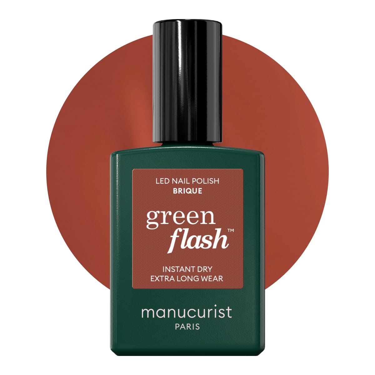 Manucurist Vernis Semi Permanent Rouge Brique – Vernis Gel Ongle UV LED – 12-Free, Bio Sourcé (84%) – Manucure Professionnelle – 15 ml