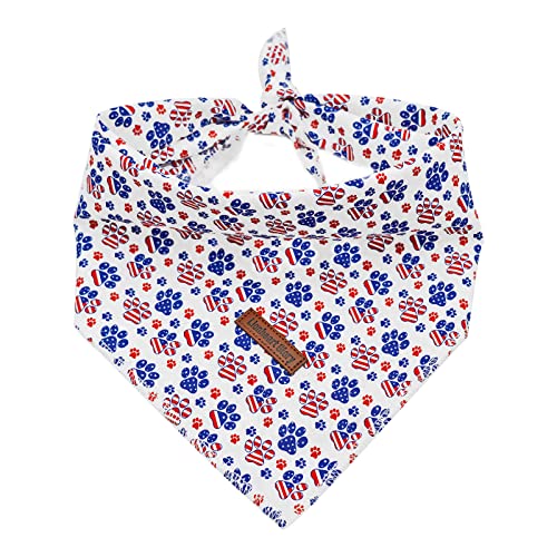 Lionheart glory American Dog Bandana 1 Pack Washable Soft Dogs Scarf, Square Adjustable Dog Bandanas for Medium Large Dogs
