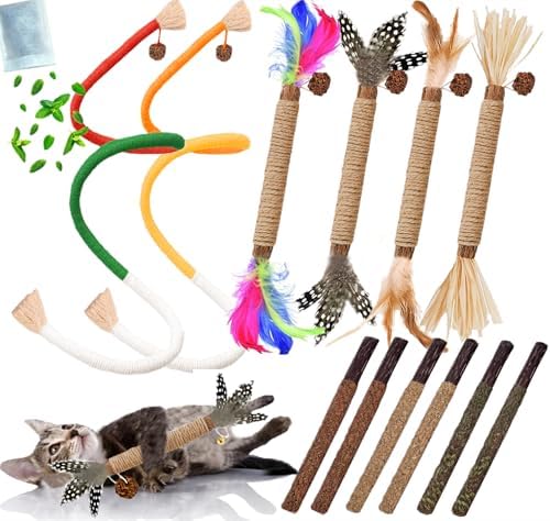 Cat Toys 12PCS Catnip Toy for Indoor Kitten Toys Cat Chew Stick f...