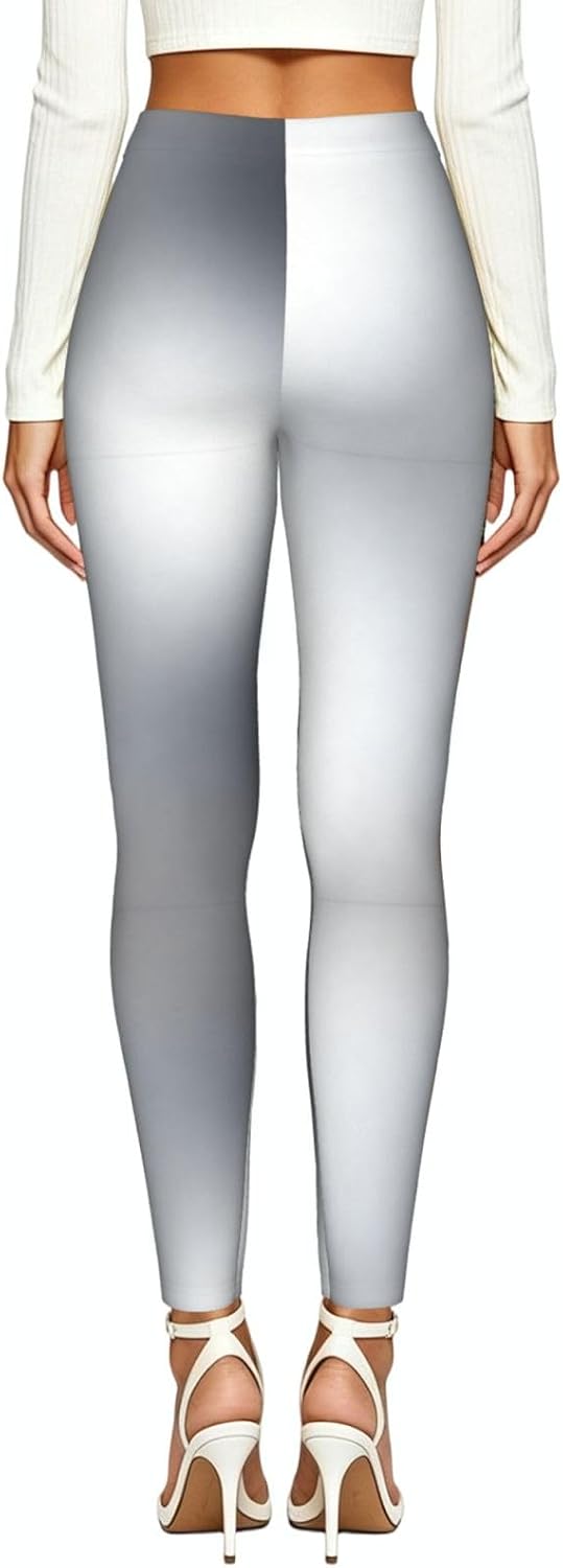 Silvery Stretch Leggings,Opaque Printed Elasticity Pants for Workout | Tummy control,Comfortable and breathable,Not tie your legs tightly