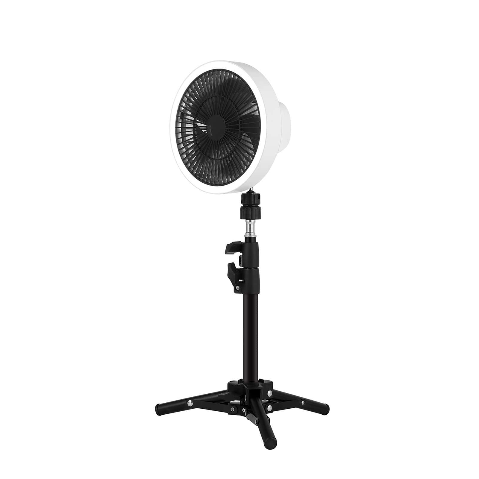 NRVTRE 10000mAh Camping Fan with Retractable Tripod Portable Ceiling Floor Fan with LED Lighting USB Rechargeable Electric Camping