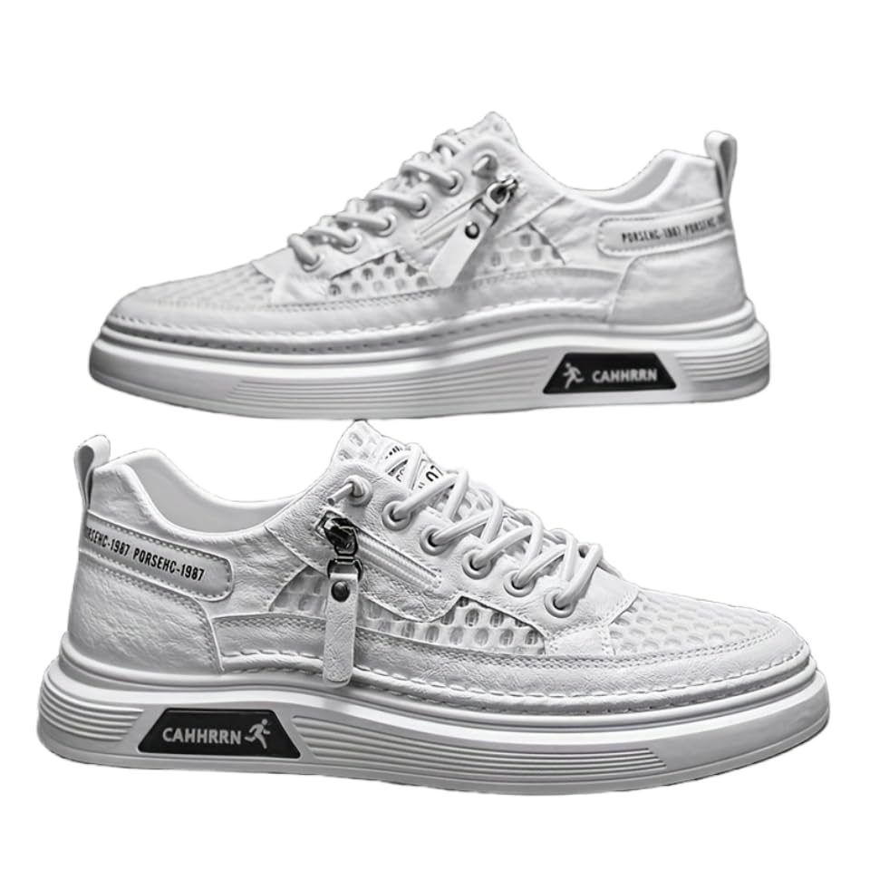 Men's Breathable Casual Sneakers - Trendy Summer Shoes Comfortable Low-Top Design for Casual Attire, Parties, and Street Style
