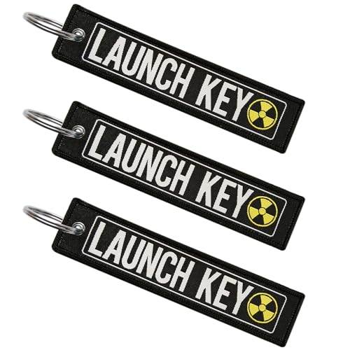 Image of 3 Pack Launch Key Keychain Tag with Key Ring - Keys, Cars, Motorcycles, Backpacks, Luggage and Gifts - EDC