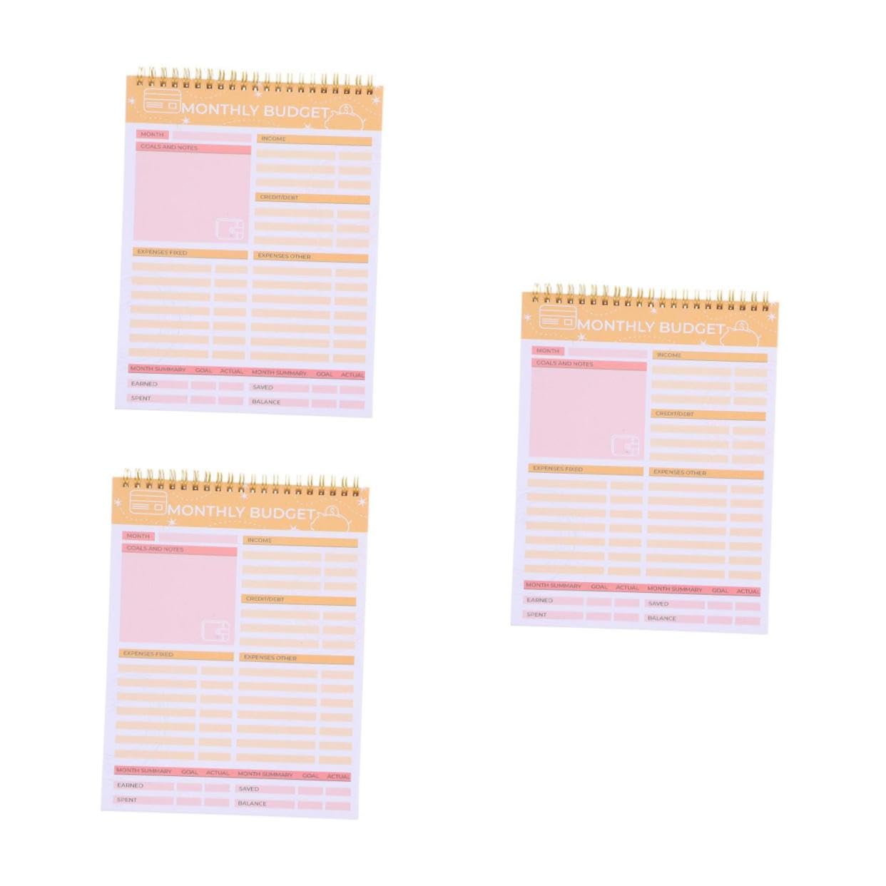 6 Stück Spiralgebundenes Finanztracker Notizbuch mit Robustem Einband Großes Monatsbudget Organizer Journal für Persönliche Ausgabenplanung und Zahlungsübersicht