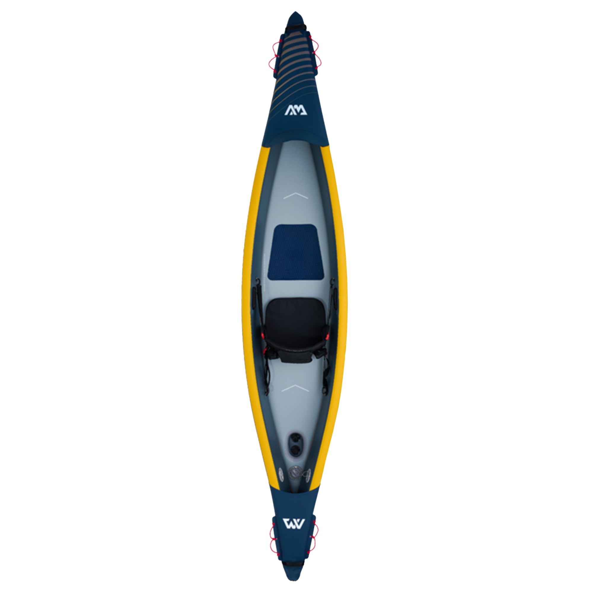 Aqua Marina Tomahawk AIR-K Hochdruck Drop-Stitch Premium Aufblasbares Kajak für 1 Person 375 cm Länge Marine/Gelb