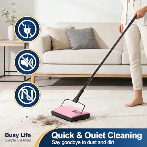 image for Yocada Manual Carpet Sweeper Cleaner Household Sweeper with Extra Brus