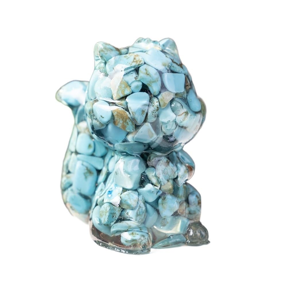 HUFFA Natural Crystal Chip Resin Squirrel Figurine - Unique Home and Office Decoration