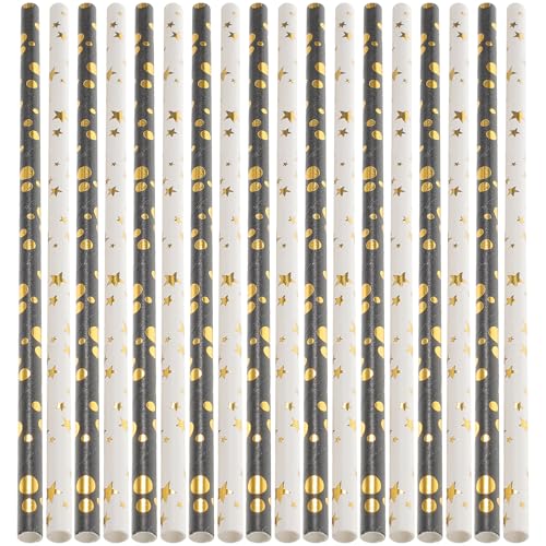 100 pitillos desechables de papel para fiesta, 20 cm miniatura 1