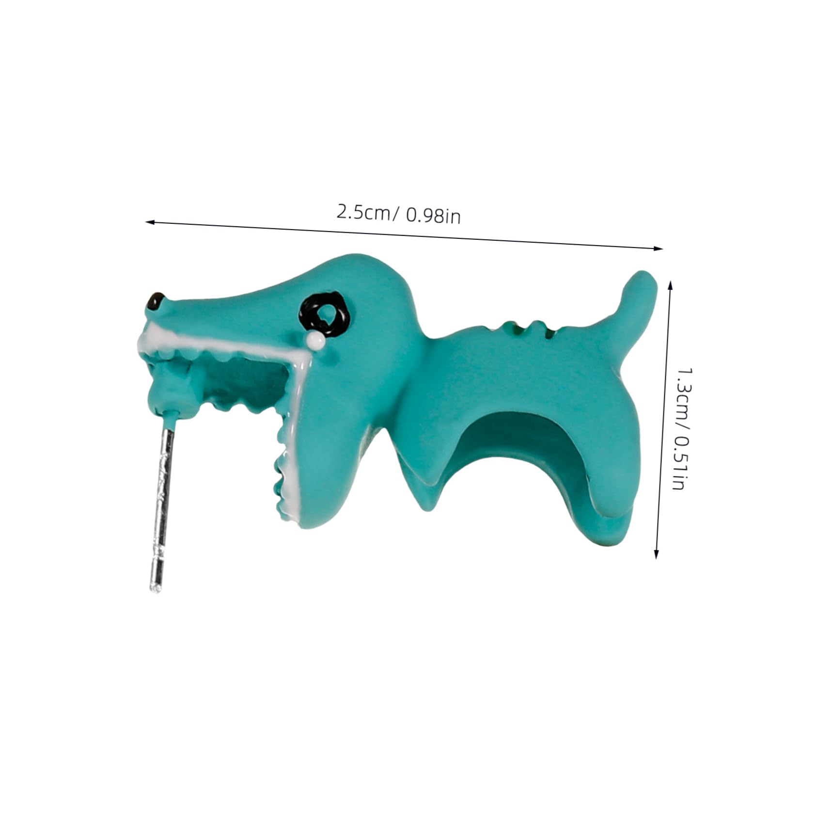 WZGWDC Sets einzigartige Ton-Tier-Ohrringe für Frauen, baumelnde Ohrstecker-Set, Dinosaurier-Biss-Charm-Paare