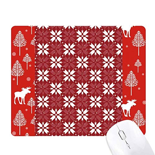 Décoration de Noël rouge blanche motif souris de la forêt en bois