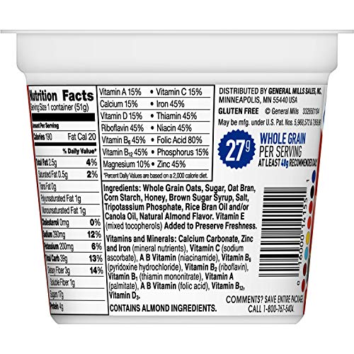 Image of Honey Nut Cheerios Cups, Cereal with Oats, Gluten Free, 1.8 oz (12-Count)