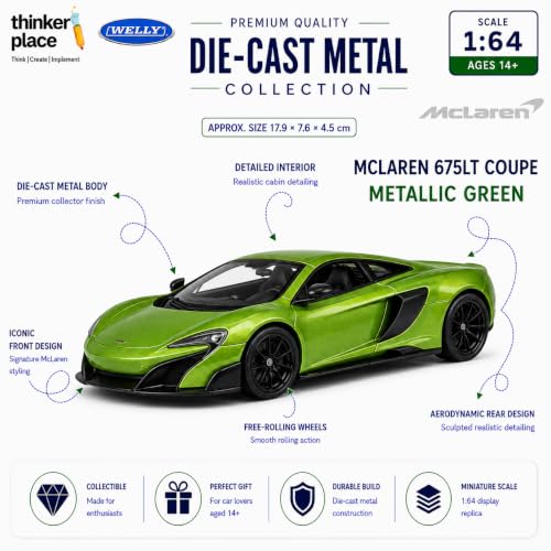 Image of MCLAREN 675LT Coupe Welly 1:64 Scale Die-Cast Metal Car