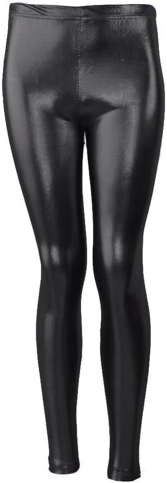 NEW GIRLS METALLIC WET LOOK FOIL LEGGINGS LADIES SHINY KIDS WOMEN'S PARTY DISCO PANTS