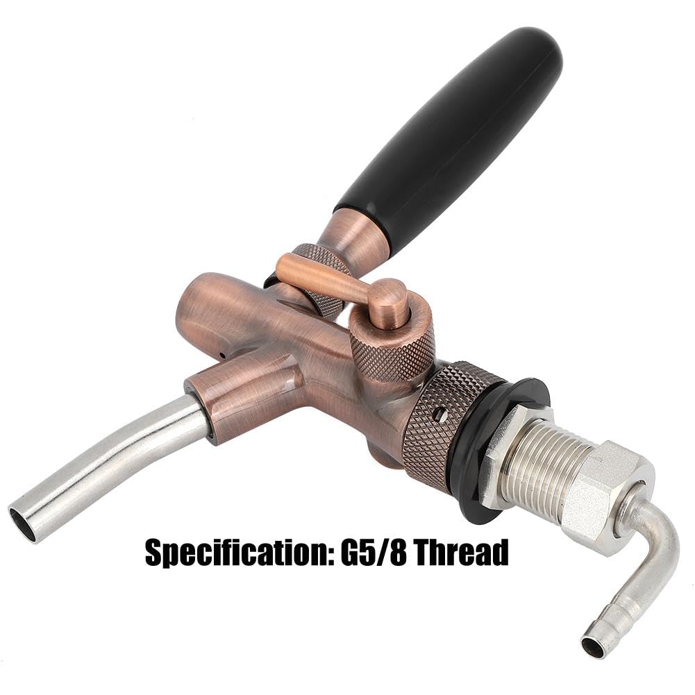 MAGT Grifo de Barril de Cerveza, G5/8 Rosca Color Bronce Grifo de Barril de Cerveza Ajustable para Bares en Casa, Restaurantes