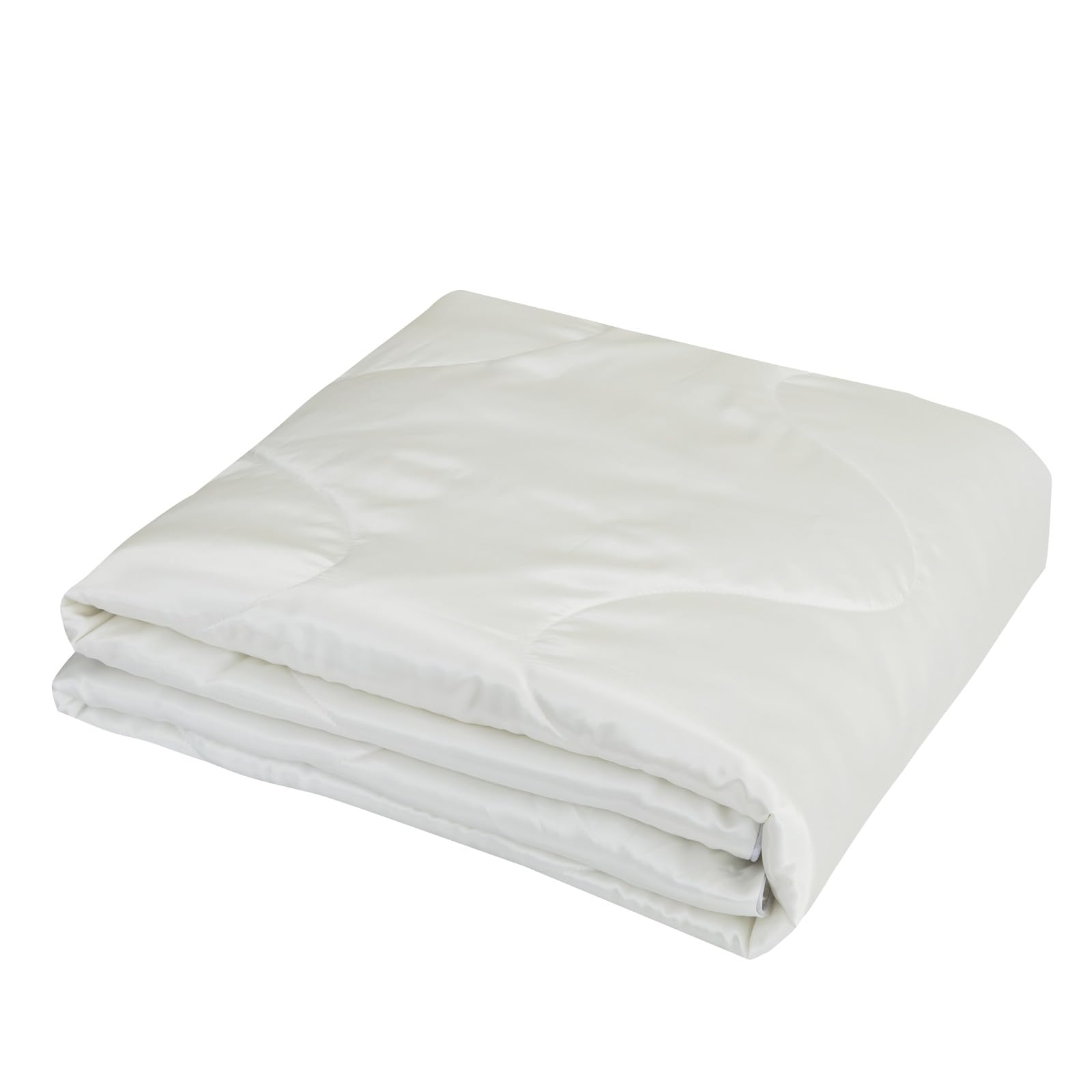 Odot Coverless Duvet 2.5 Tog Single Double King Size, Reversible Summer Satin Quilted Duvet Throw Blanket for Sofa Bed, Soft Lightweight Bedspreads Bed Coverlet Throw (White,200x230cm)