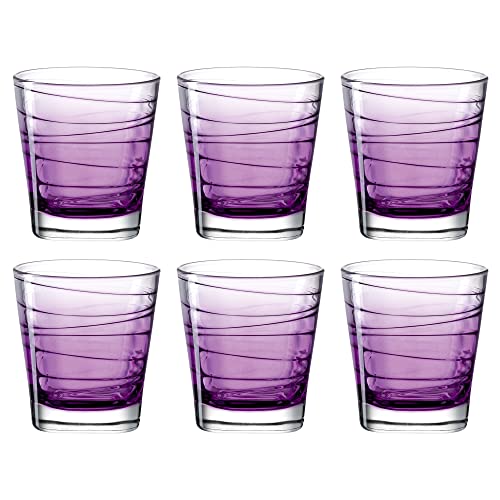 LEONARDO HOME VARIO STRUTTURA 026843 - Set di 6 bicchieri da 250 ml, viola, vetro, viola