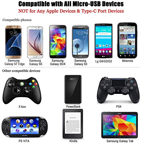 Swadaws Galaxy S7 Fast Charger Adaptive Fast Charging Wall Android Phone Tablet Charger Adapter Kit With Micro-Usb Cable Compatible Samsung Galaxy S7 Edge S6 S5 S4 J7 J3 A6 Note 5 4 /G4 K5 (2 Pack) #TOP3