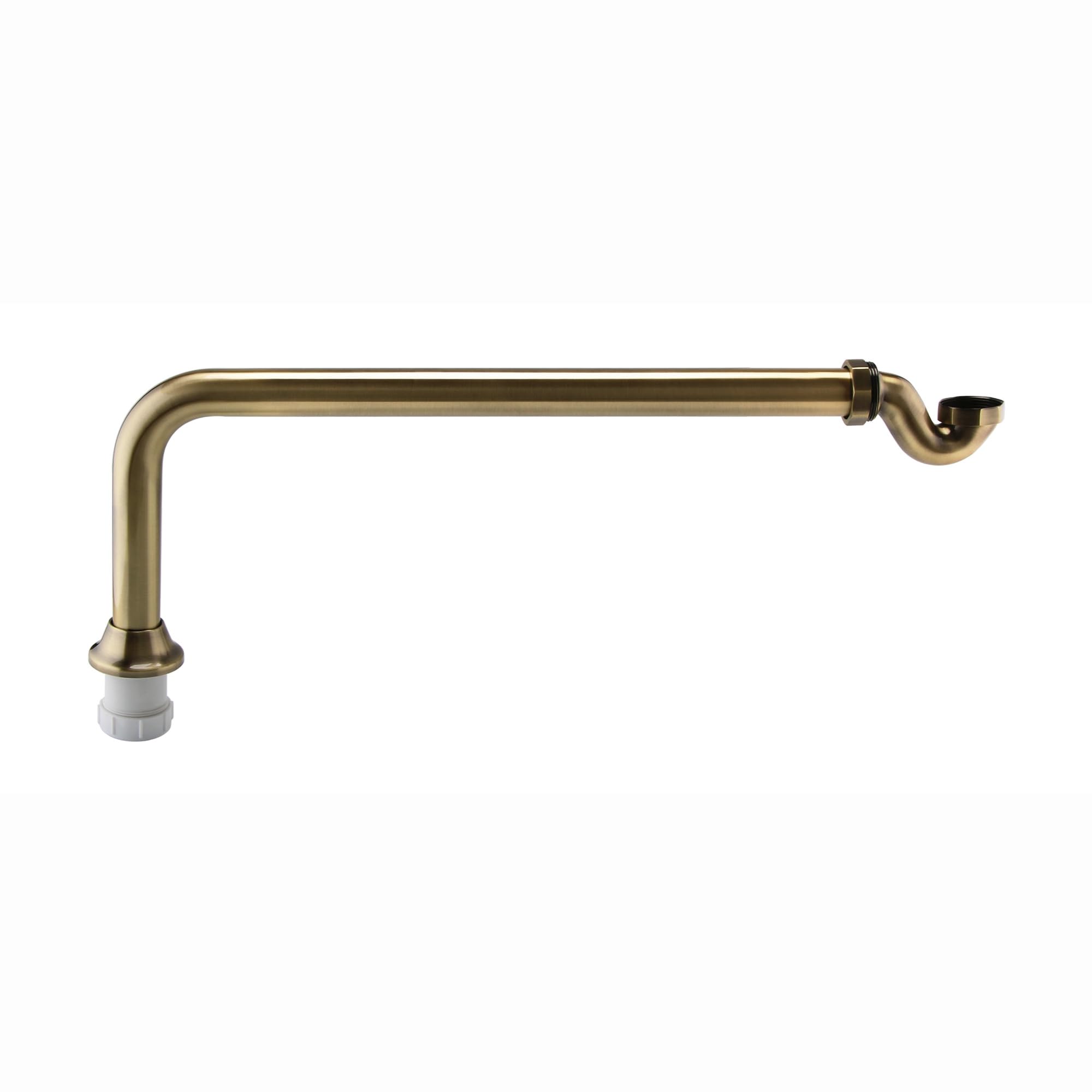 Enki Antique Brass Z02, Traditional Exposed Shallow Seal Bath Trap And Pipe,