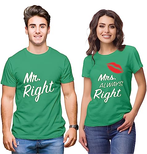 Image of Hangout Hub HH81 Men & Women T shirts |Round Neck T-Shirt| Regular Fit | Half Sleeves | Cotton | Couple Tshirts for Couple |Pack of 2|Couple T-Shirts