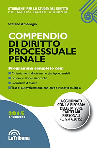 Compendio di diritto processuale penale Compendio di diritto processuale penale