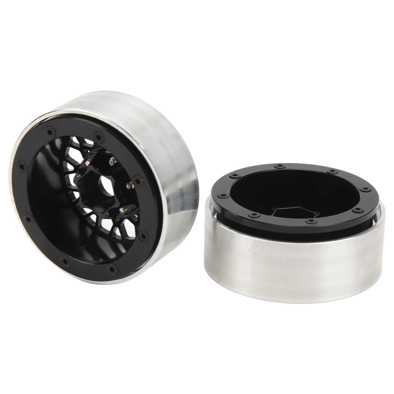 4 pièces 1,9 pouces moyeu de roue sur chenilles RC jantes de voiture sur chenilles en alliage d'aluminium pour SCX10 90046 1/10 (Or noir)