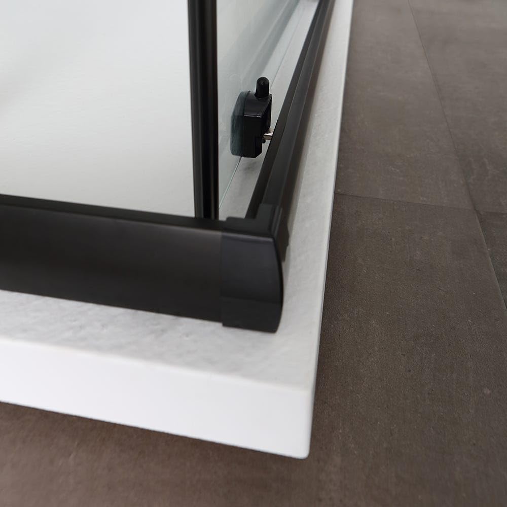 Kiamami Valentina - Box Doccia 70x90 cm, Cabina Doccia Rettangolare con Profilo Nero in Cristallo Trasparente 6 mm, Vetro Doccia Scorrevole Ideale per Arredamento Bagno, Linea City