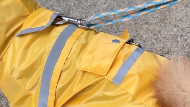 Sorlakar Dog Raincoat with Adjustable Belly Strap and Leash Hole,Hoodie with Reflective Strip,Waterproof Pet Rain Poncho… - Image 8