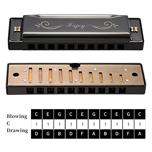 EXJOY Harmonica Diatonique Standard en Do Blues Harmonica 10 Trous 20 Tons Musique à Bouche Harpe avec Boîtier Dur… - Les Beatles, Paul McCartney, John Lennon, RIngo Starr, George Harrison EXJOY Harmonica Diatonique Standard en Do Blues Harmonica 10 Trous 20 Tons Musique à Bouche Harpe avec Boîtier Dur… – Image 3