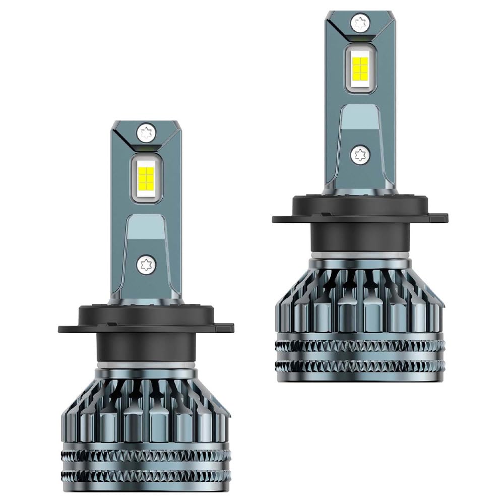 KRAWEHL - Estuche 2 Bombillas de Faro LED Halógenas H-7 - Luz Brillante y Blanca - 12/24 V - 100% Homologada - Bombilla para Coche, Moto, Camión - Luces de Carretera, Cruce, Antiniebla o Diurna