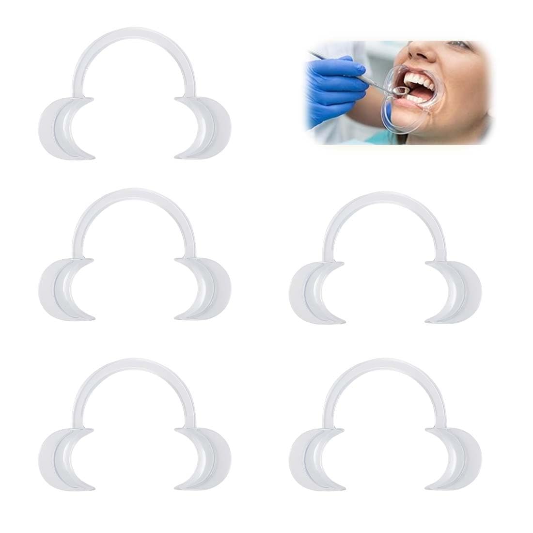 5 Pezzi Divaricatore Bocca A Forma Di C, Apribocca Dentale Per Scherzi Per Matrimonio, Giochi Di Festa, Sbiancamento Denti (Trasparente)
