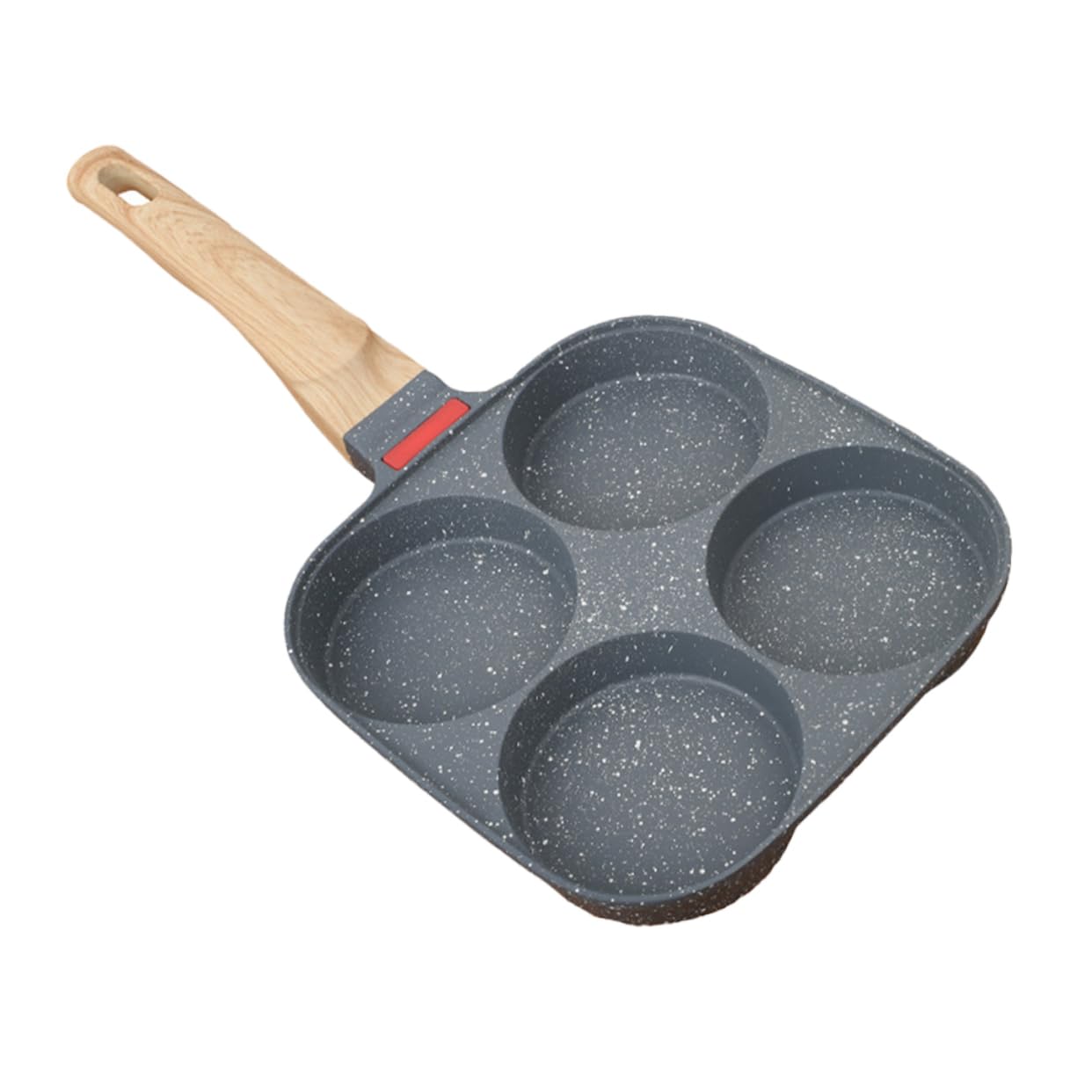 MAGICLULU Padella per Uova a 4 Fori Coperchio, in Lega di Alluminio, Fondo Sagomato, Antiaderente per Colazione e Hamburger in Cucina di Casa