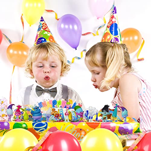 12 Pcs Mini Trolls Toys, Troll Action Figure Toys Set, Kids Birthday Party Favor, Cake Toppers, Stocking Stuffer And Game Prize Supplies #TOP4