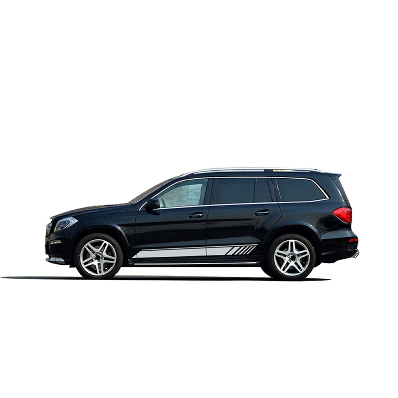 LzDQF Car Side Skirt Stickers stripe decal Decals,For Mercedes Benz GL Class X164 X166 GL450 GL500 Car Door Side Skirt Sticker Auto Body Decor Decals.,White