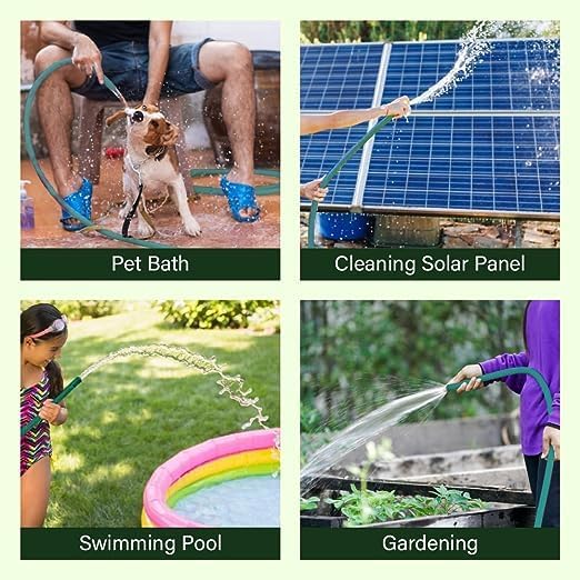 Image of Sylix 1 /2 Inch (12mm) Heavy Duty 3 Layered Braided 30 Meter Long Water Hose Pipe | PVC Braided Pipe | Green Garden Outdoors Pipes with Hose Connector (Green)