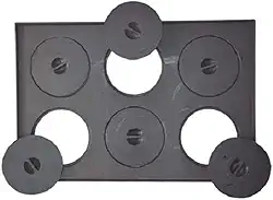 Chapa de Ferro Para Fogao Lenha Retangular 6 Furos Com Tampa