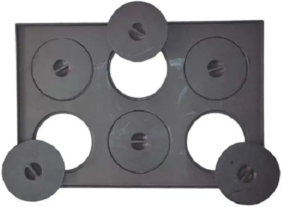 Chapa de Ferro Para Fogao Lenha Retangular 6 Furos Com Tampa