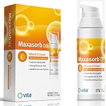 Vita Sciences Maxasorb Vitamin D3 Cream لإغاثة الصدفية والعناية بالبشرة الصحية - تركيبة خالية من الحكة وخالية من البارابين مع 1000 وحدة دولية من فيتامين D لامتصاص مثالي