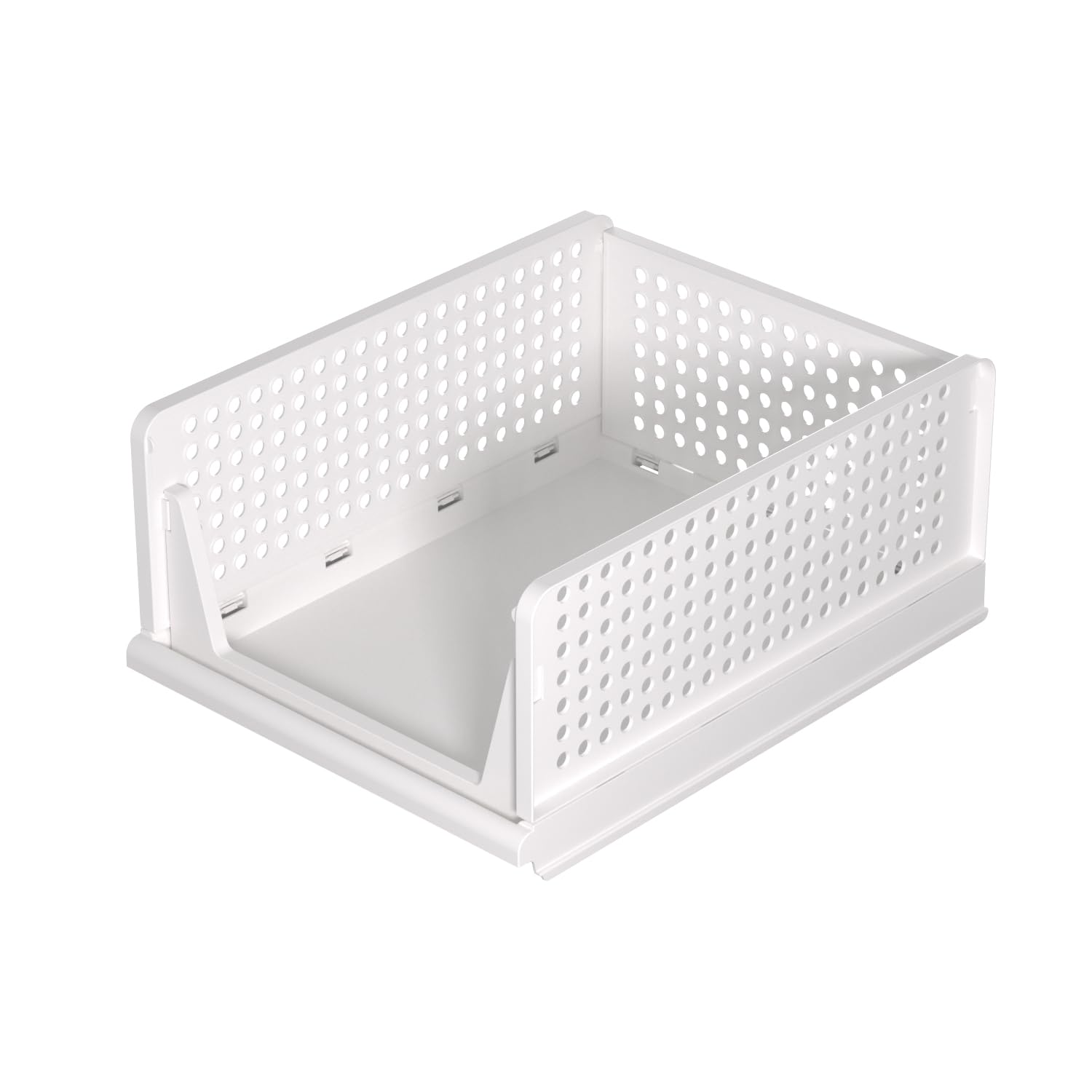 Organizzatore per Armadio Impilabile. Confezione da 4 Scatole Porta Abiti. Cassetti Pieghevoli in Plastica. Le Scatole Organizer Risparmiano Spazio. (L (44x34x18,5))