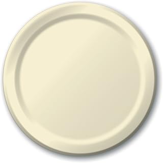 Creative Converting Touch of Color 24 Count Paper Lunch Plates, Ivory